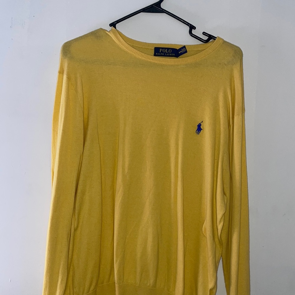 Polo fleece/ sweater. Really light and perfect to put on top of button up.